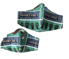 2pc Adult  Kid Minecraft game Handmade Face Mask- Filter Pocket,Adjustable