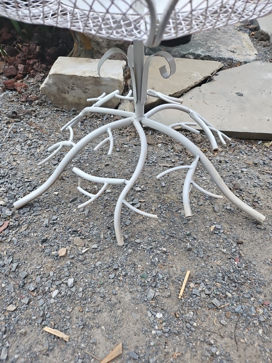 RARE White French Metal Iron Antique 44x22 Tiered Flower Plant