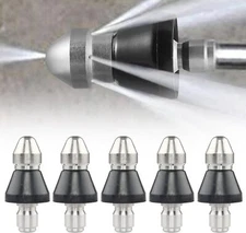High Pressure Drain Nozzle Sewer Pipe Cleaning Tool 1 Front 6 Rear Jet Adapter