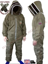 Honey Keeper SCV-XL Beekeeping Adult Suit Cotton Full Body Khaki XLarge Branded