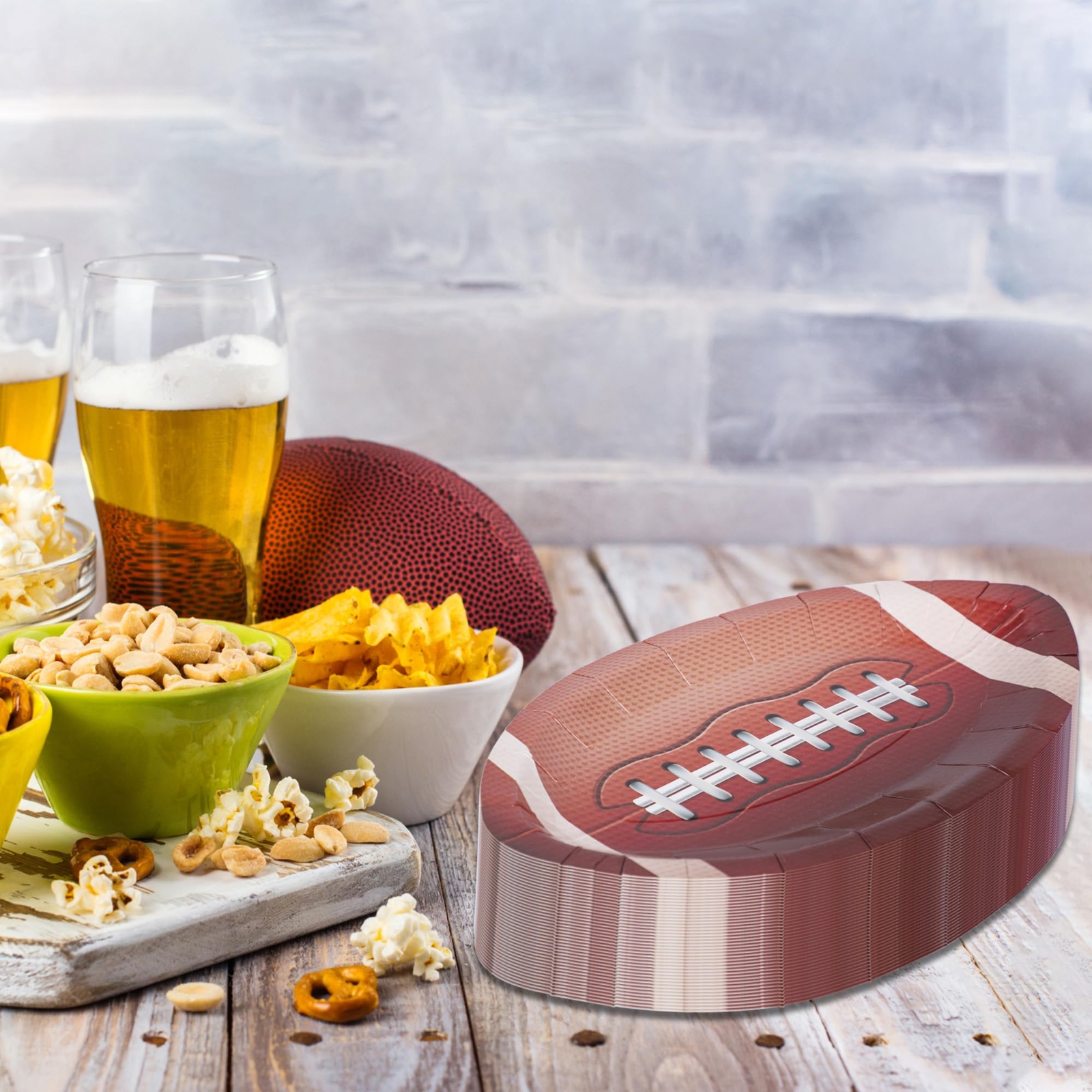 50 Pcs Football Paper Plates Football Themed Disposable Plates 9 Inch