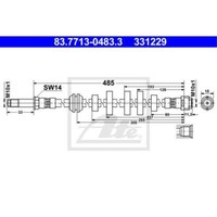 ATE Bremsschlauch Bremsleitung Vorne FüR Audi Q5 Van 83.7713-0483.3