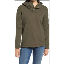 Sudadera con Capucha The North Face Para Mujer Verde Oliva Botón a Presión Punto Punto Talla S