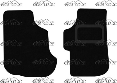 VW T25 & CARAVELLE FULLY TAILORED BLACK CARPET FRONT FLOOR MATS WITH HEELPAD 2PC