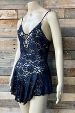 Vintage 80 s Cinema Etoile Stretch Lace Black Nightie Babydoll Tag Sz L USA Made