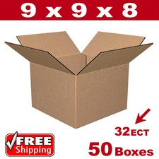 50 - 9x9x8 Cardboard Boxes Mailing Packing Shipping Box 32ECT Corrugated Carton
