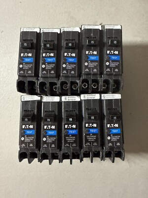 10 PCS Eaton BRP115DF 120/240V 15A Single Phase Circuit Breaker