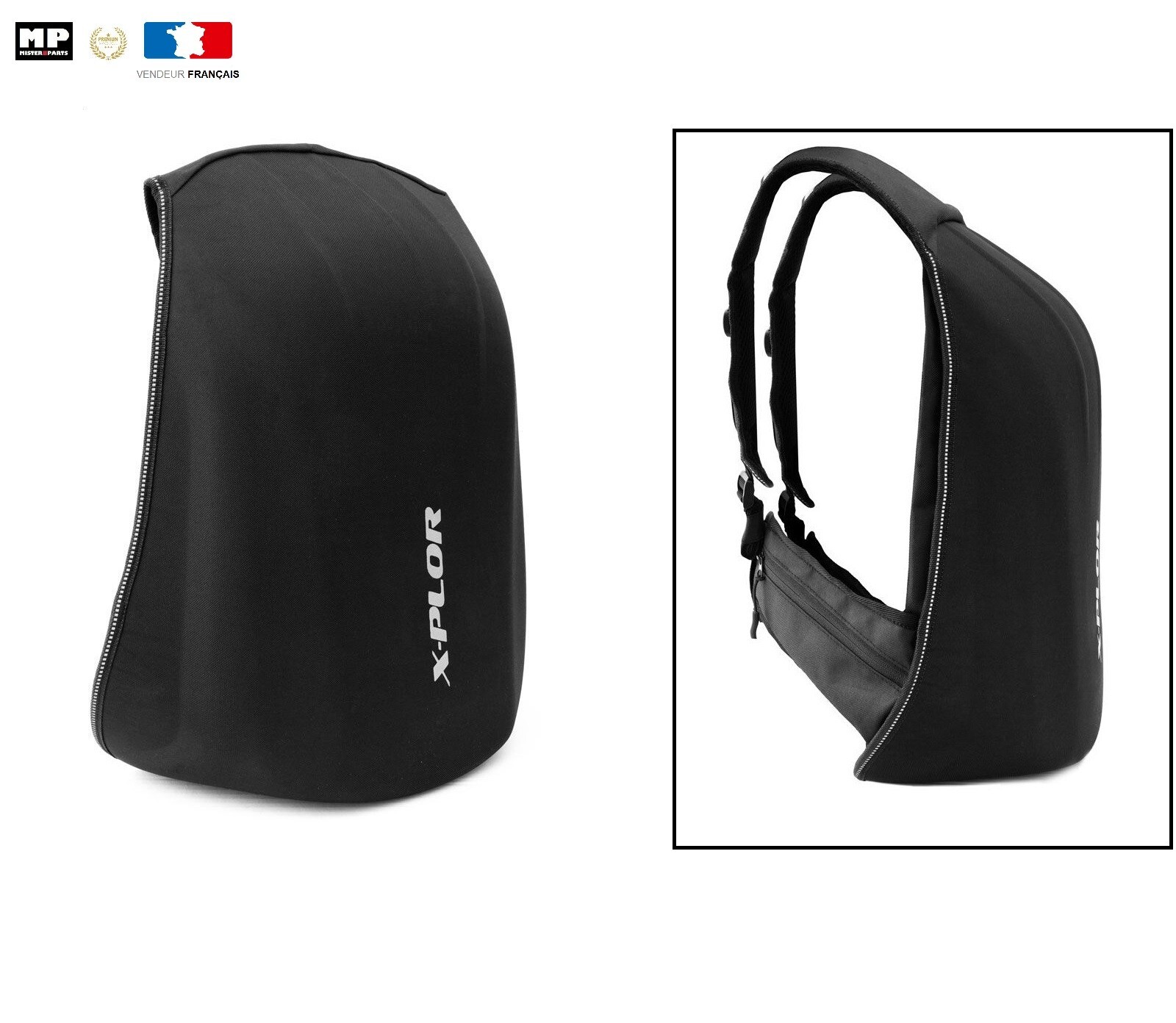 Sac à dos semi-rigide X-PLOR noir pour moto et scooter