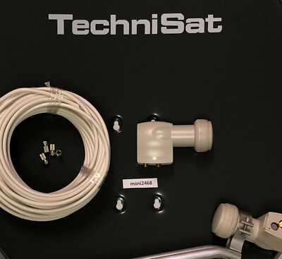 TechniSat Satman65plus mit  Twin - LNB (2Teilnehmer) schiefergrau    neu 25m 