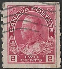 🍁Canada    #127   "KING GEORGE V"    Fine Used  1912  Admiral Coil Issue   (D)