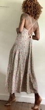ZARA MULTICOLOUR FLORAL PRINT SPAGHETTI STRAPS SLIP LONG DRESS SIZE: LARGE
