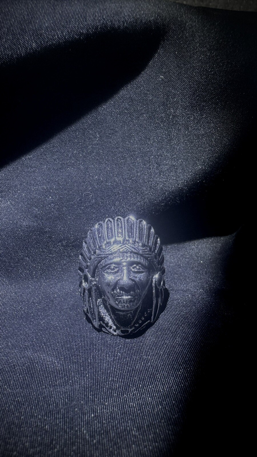 LINSION Indian Chief Ring Mens Cupronickel Biker Rock Punk Ring  US 7-15