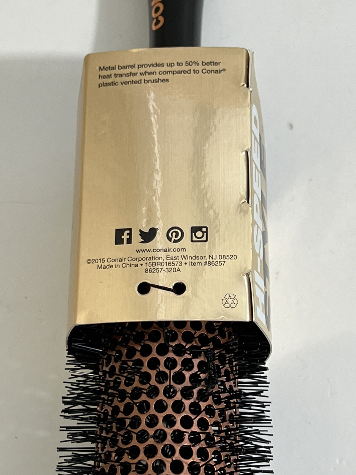 CONAIR Quick Blow Dry Pro Copper Collection Round Hair Brush Free