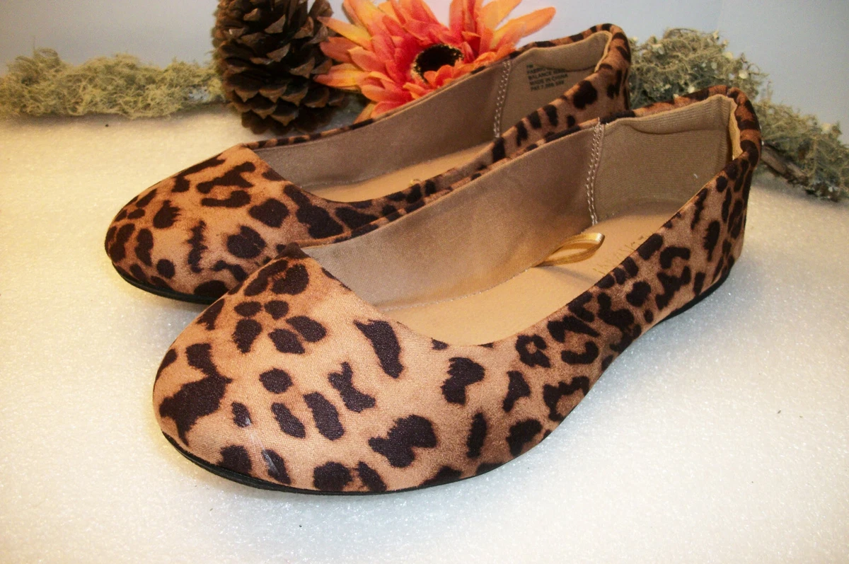 LANE BRYANT 7W Leopard Print Ballet Flats Shoes NWOT