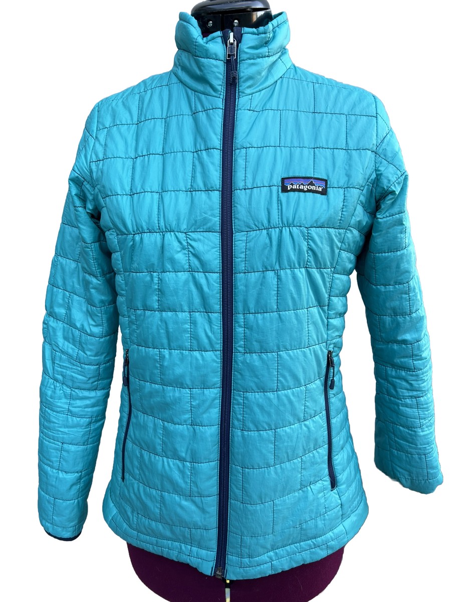 Patagonia Women's Nano Puff Teal/Blue Dull Zip Jacket Size XS | eBay