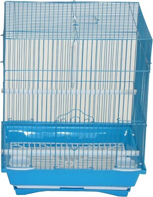 YML A1124MBLU Flat Top Small Parakeet Cage, 11'' x 8.5'' x 14''