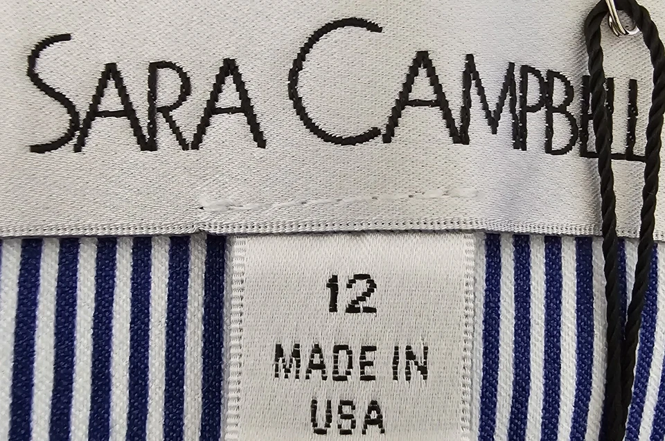 Falda Sara Campbell Mujer Talla 12 Azul Blanco Rayas NUEVA Foto 2 de 4