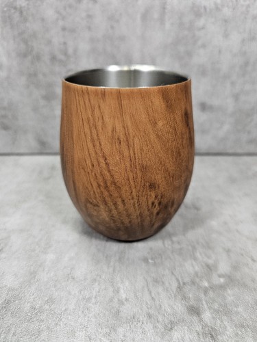 Sipworks Stainless Steel Wine Tumbler Wood Design - Picture 2 of 4