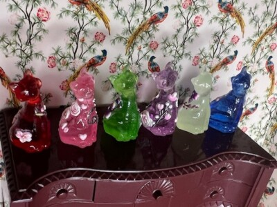 #ad #ad 1:12 Winking Alley Cat Fenton Replica Raised Flower Design Miniature Dollhouse $15.00