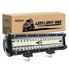 Nilight Led Light Bar 12Inch 300W Triple Row Flood Spot Combo 30000LM Bar Dri...