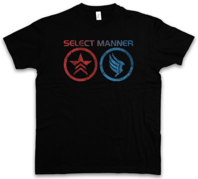 SELECT MANNER T-SHIRT Symbols Jack Commander Mass Good Effect Evil Normandy Sign