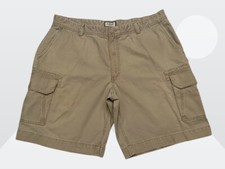 Izod Men's Khaki / Beige Heavy All Cotton Cargo Shorts Size 40