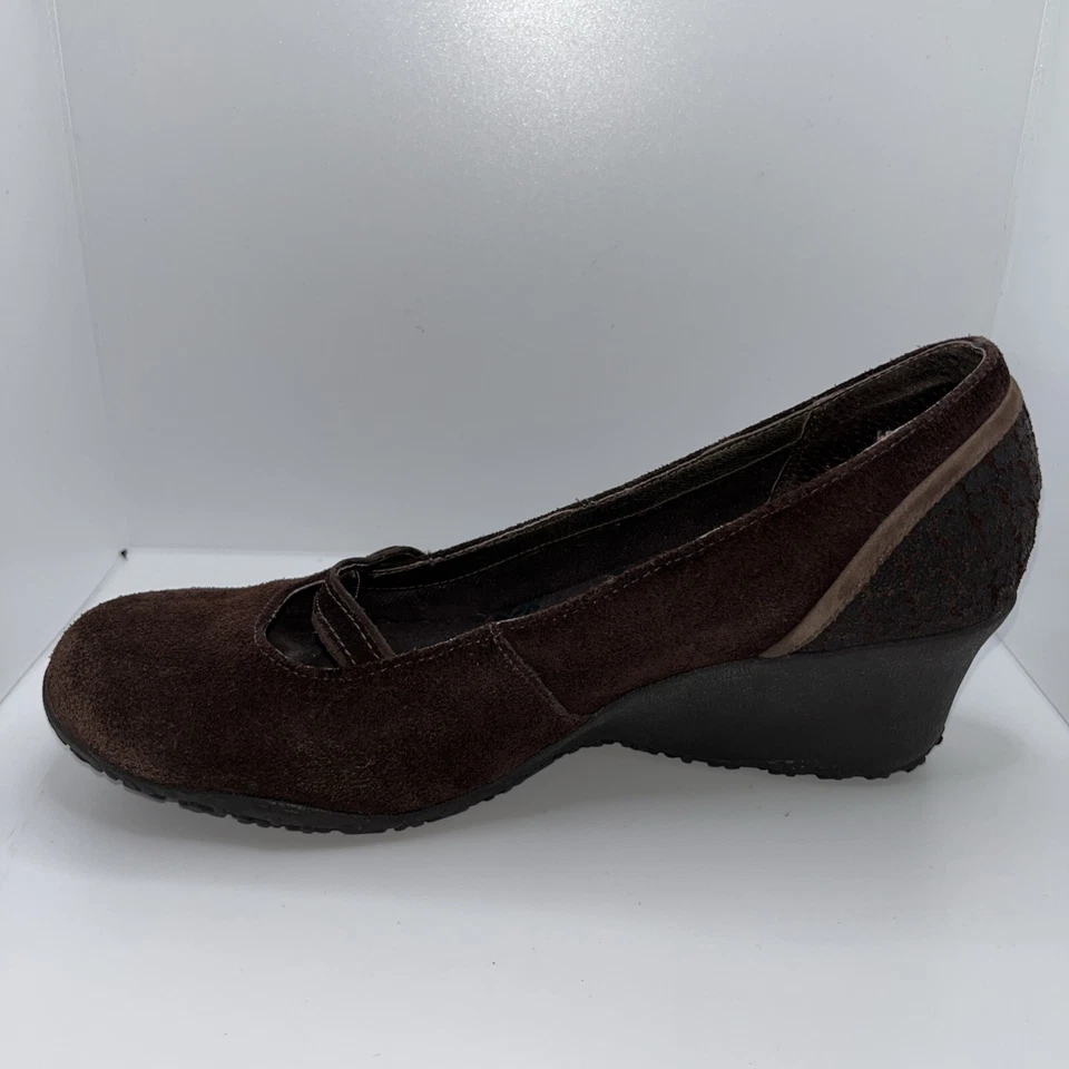 Женские туфли Merrell размер 9 Petunia на танкетке каблук коричневые замшевые Mary Janes, подошва-подушка - Изображение 4 из 4