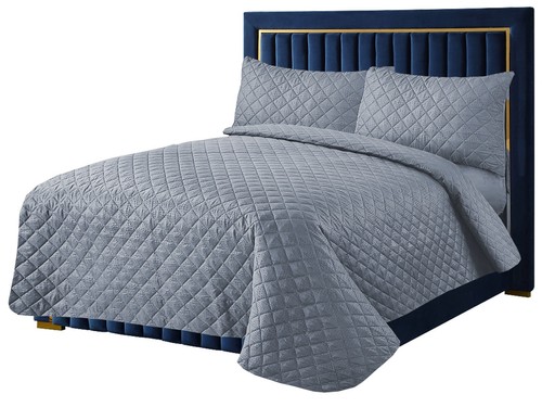 Embossed Quilted Bedspread Comforter Luxury Bedding Set Large Sofa Cover Throw - Picture 80 of 142
