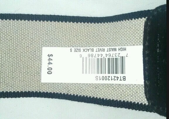 NUEVO CON ETIQUETAS $44 NUEVO Fossil Negro Dorado Remache Cuero Tachonado Cinturón Cintura M Foto 4 de 4