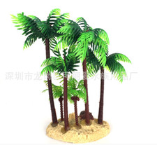 lastic Aquarium Coconut Trees Fish Tank Plants Ornament Decoration Fresh