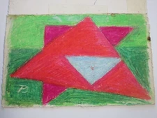 DOMENICO PAULON DRAWING MODERNIST  NY EXPRESSIONISM VINTAGE POP ART ABSTRACT