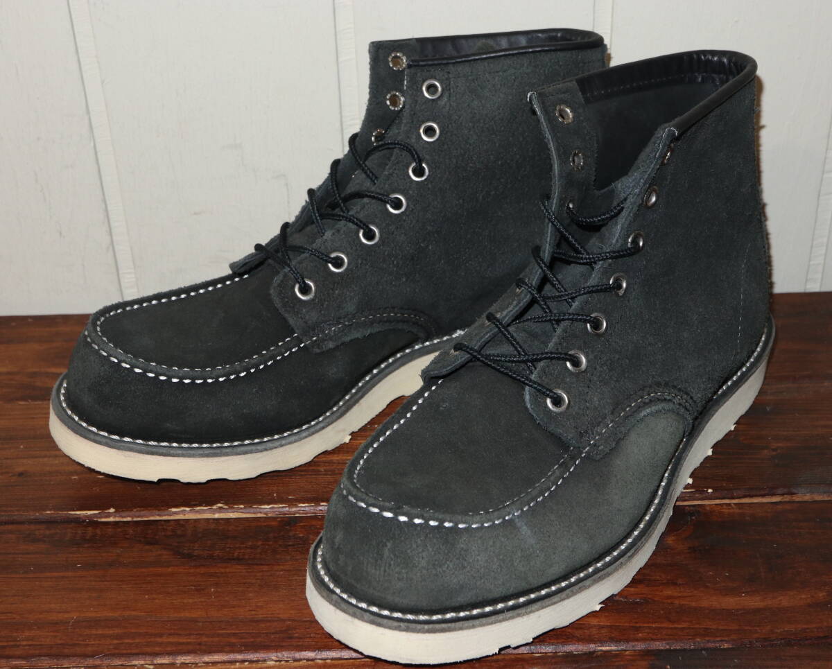 Red Wing 8874 Roughout Moc Toe size 8E Suede Black. leather Men 