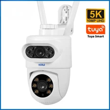 Home 10MP 5K HD Dual Lens WiFi IP Camera Tuya Smart PTZ Wireless Home Security