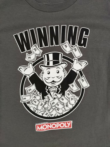 Monopoly Shirt Boys Medium 8 "Winning" Fun Novelty Short Sleeve Tee T-Shirt Gift - Picture 3 of 4