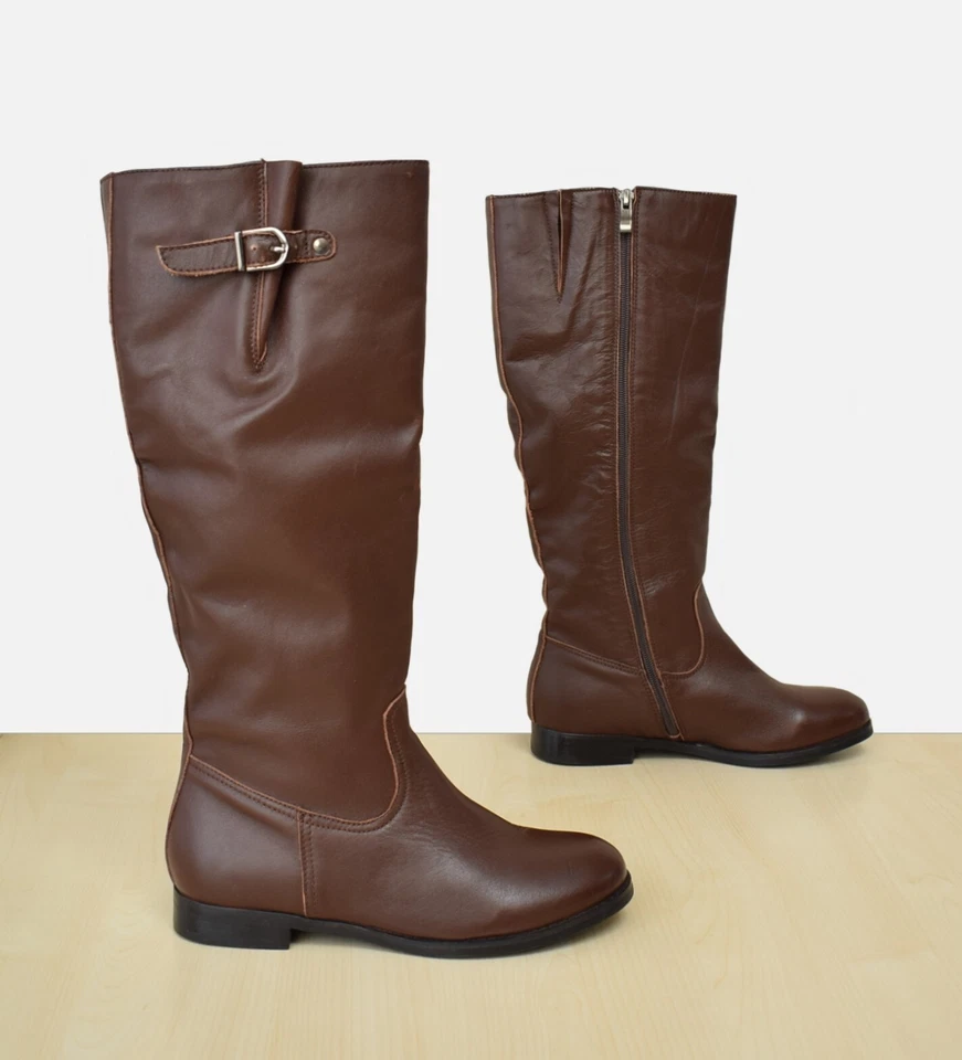 braune Echtleder Stiefel v. Heine, B. C. Best Connections Boots Gr. 38 - neu - Bild 3 von 4