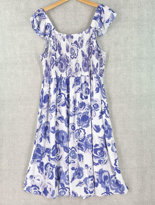 Destination 365 Viscose Boho Floral Smocked Festival Midi Dress 1X
