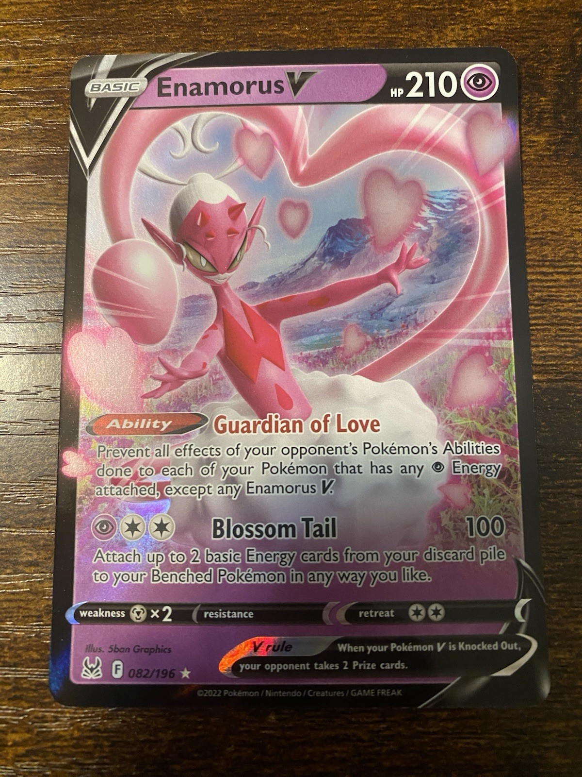 Pokémon TCG Enamorus V Sword & Shield - Lost Origin 082/196 Holo Ultra Rare NM