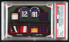 2019 Leaf Ultimate Sports Combos Red 2/3 Tom Brady Randy Moss PSA 9 MINT HOF uk2