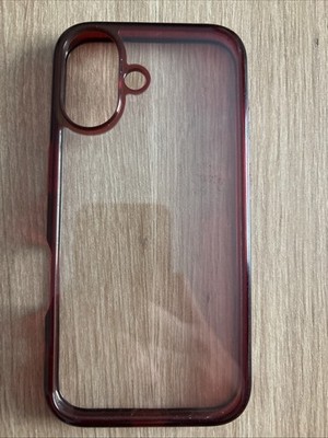 Spigen iPhone 16 Schutzhülle,Durchsichtig mit roten Rändern,OVP,Gebraucht