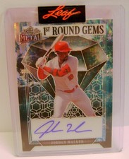 JORDAN WALKER DIAMOND GEMS 1/1 AUTO LEAF METAL BASEBALL 2023