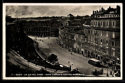 Roma, La via del Mare, Rupe Tarpea e Teatro Marcello, Postcard 