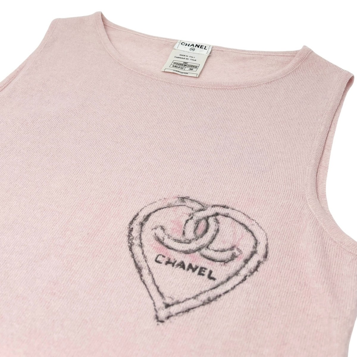 CHANEL Vintage 09C Miami Cruise Printed Knit Tank #36 Top Pink
