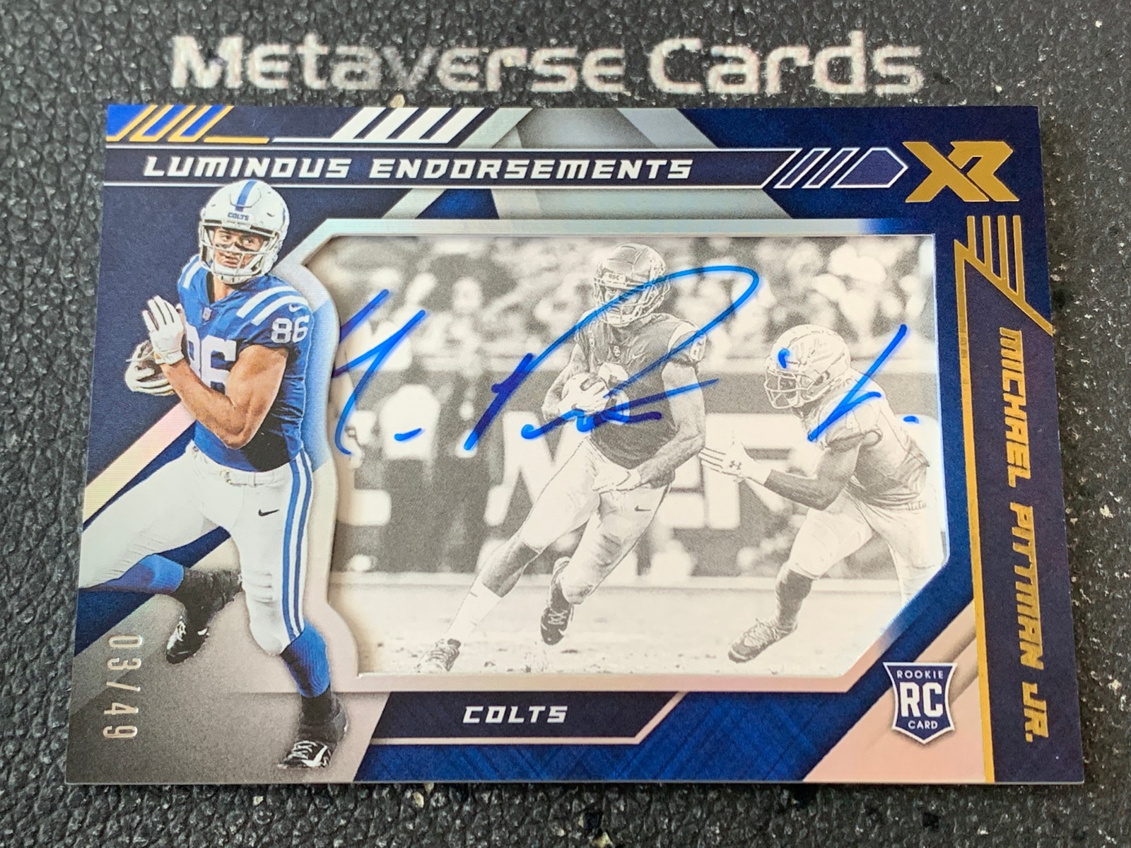 Michael Pittman Jr. Panini XR Luminous Endorsements Autographs #LEMP Base
