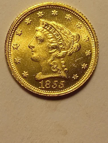 US 1855-C $2.5 Golden Quarter Eagle Coin Contemporary Restrike