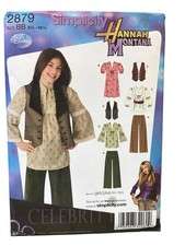 Simplicity 2879 Girls Hannah Montana Dress Tunic Vest Pants BB 8 -16