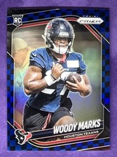 2025 Panini Prizm Woody Marks Black & Blue Checker RC Texans