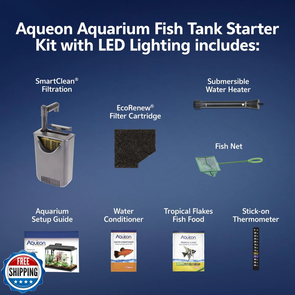 Aqueon 10 Gallon Aquarium Starter Kit with SmartClean Filtration and LED Ligh - Image 2 of 4