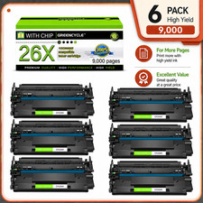6  fit for HP Laserjet Pro M402n MFP High Yield CF226X 26X Black Toner Cartridge