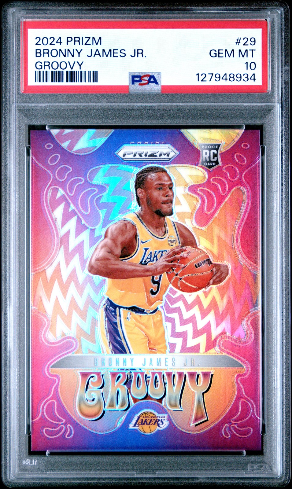 2024 PANINI PRIZM GROOVY #29 BRONNY JAMES JR. PSA 10