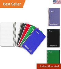 Elegant 8 Pack Spiral Memo Notebooks - 3" x 5" College Ruled in Assorted Colors